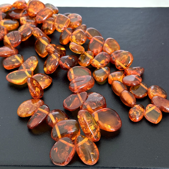 Vintage Natural Baltic Amber Gemstone Graduated Long Beaded Necklace 24" - Picture 13 of 13